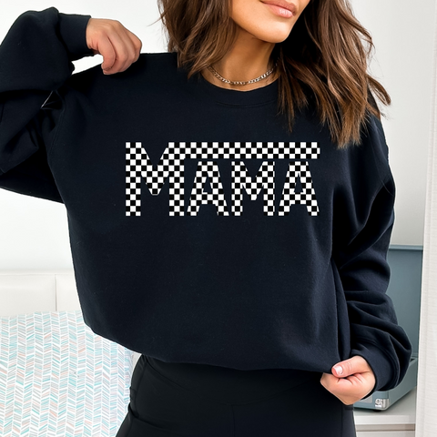 Checked Mama Crewneck